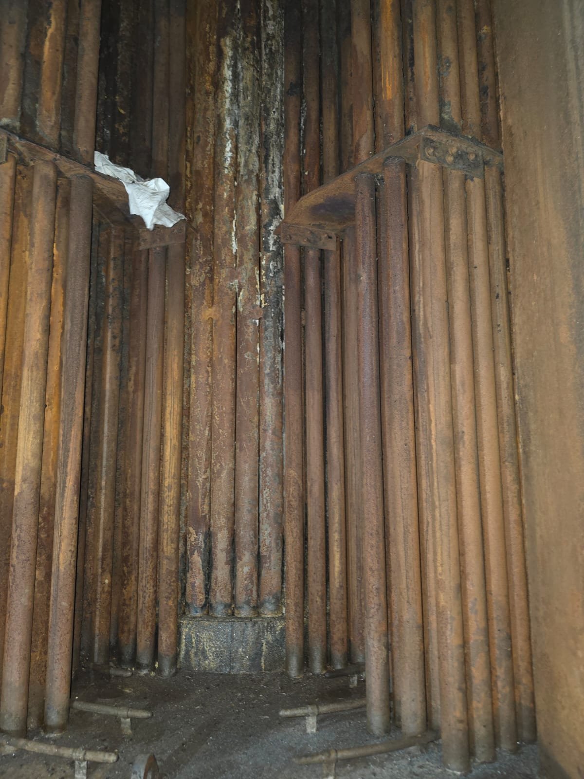 Worn boiler tubes before renewal