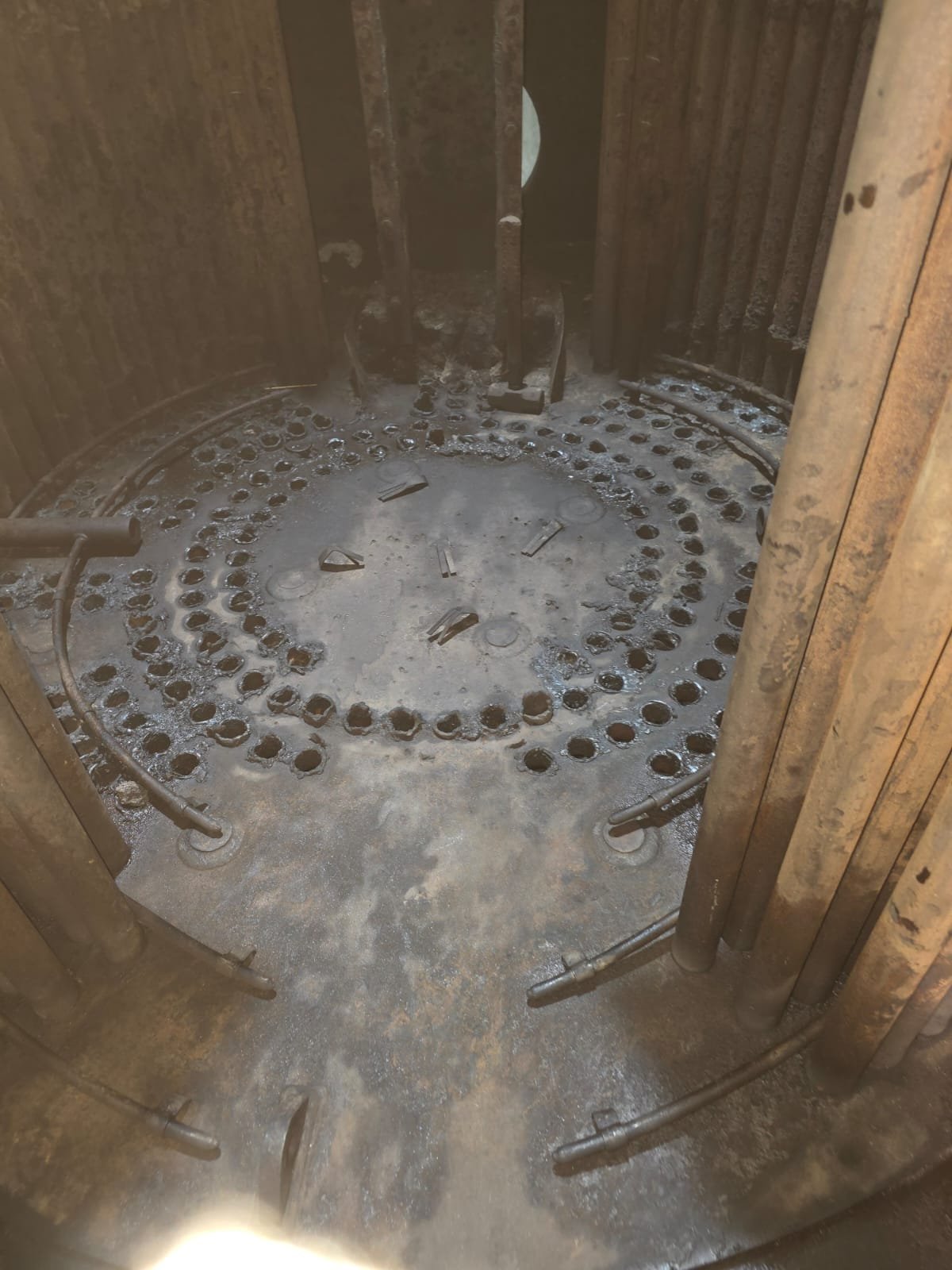 Tube-sheet area before removal