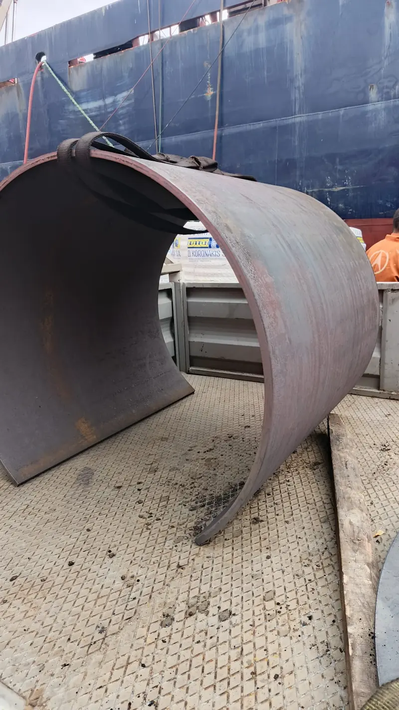 Rolled plate section before fitting