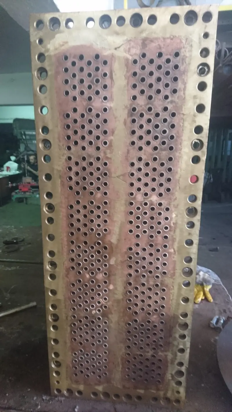 Rectangular tube sheet from the removed equipment